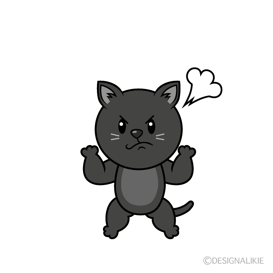 Cute Angry Black Cat Clipart
