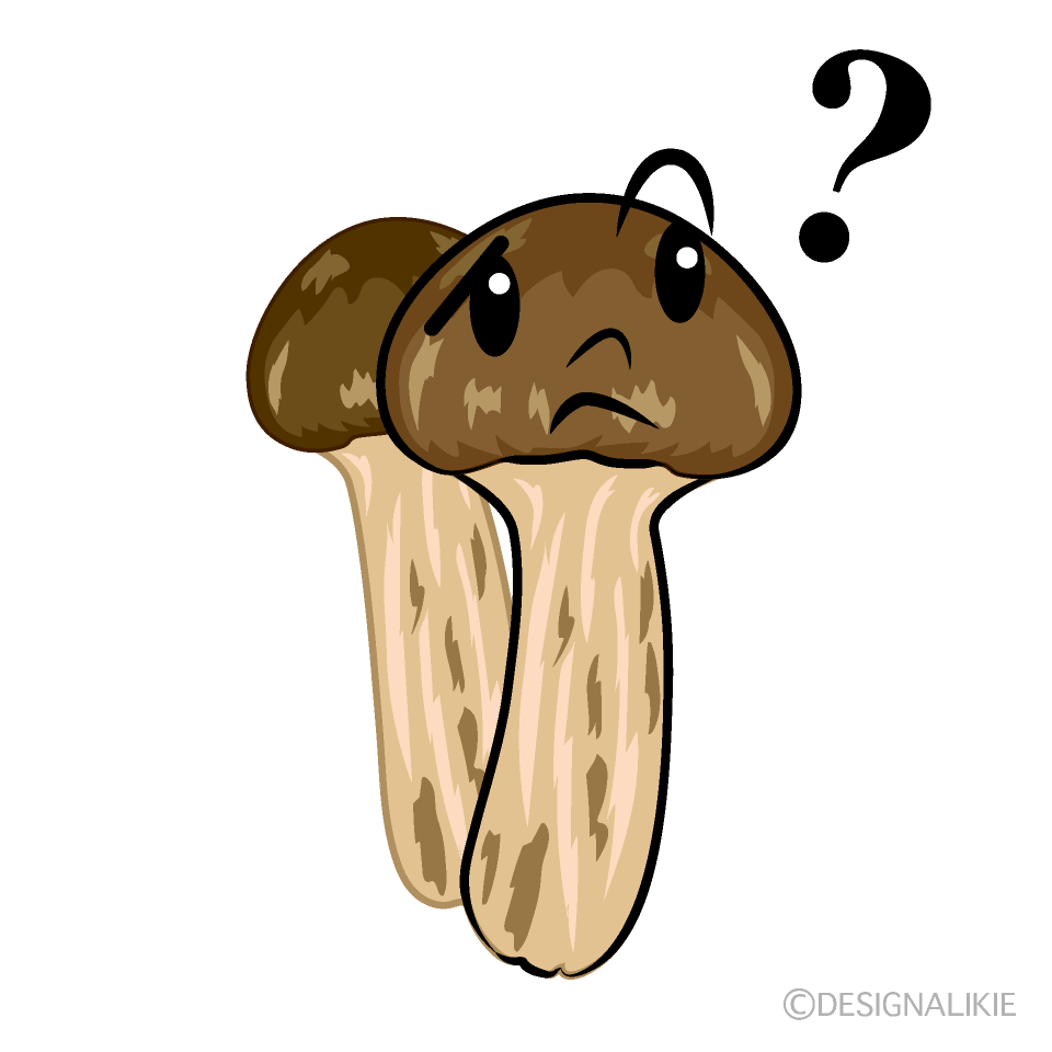 Cute Thinking Matsutake Mushroom Clipart