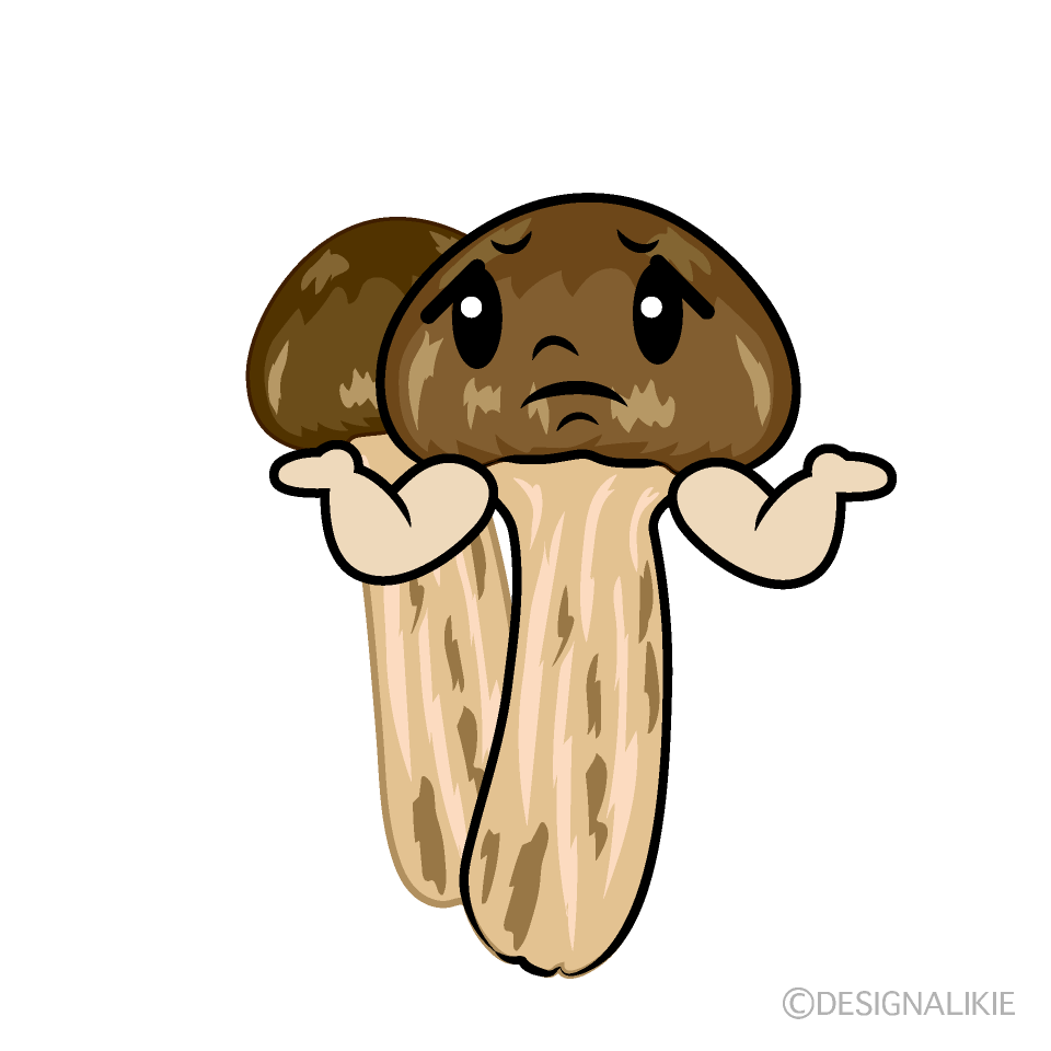 Cute Troubled Matsutake Mushroom Clipart