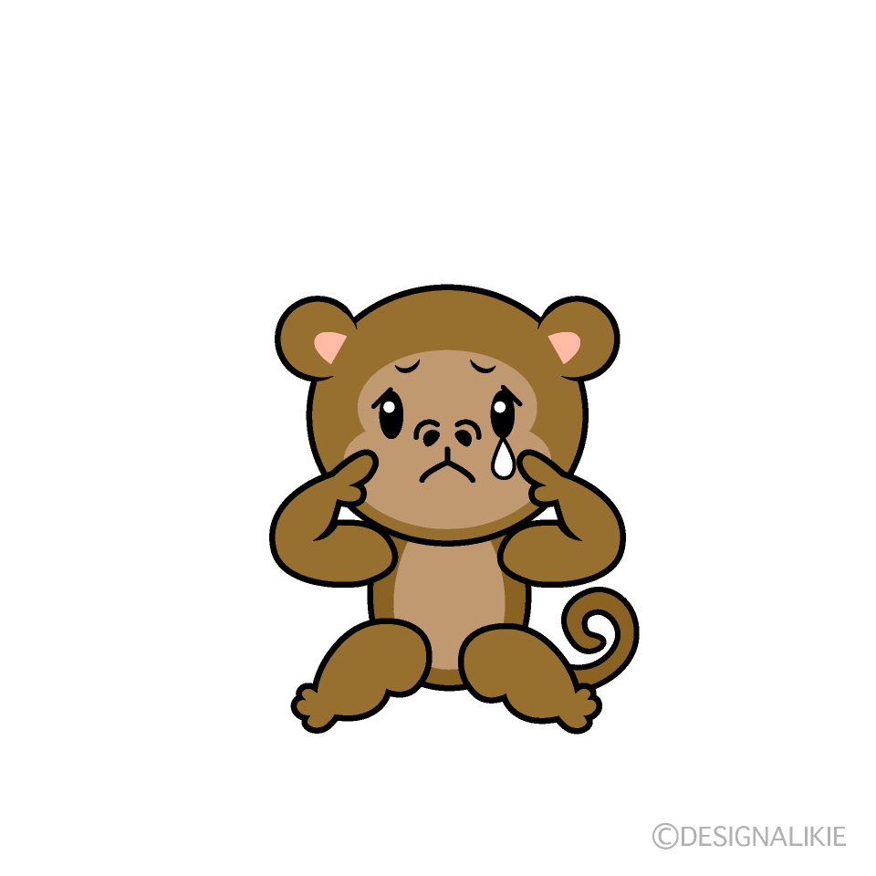 かわいい悲しいサルイラスト