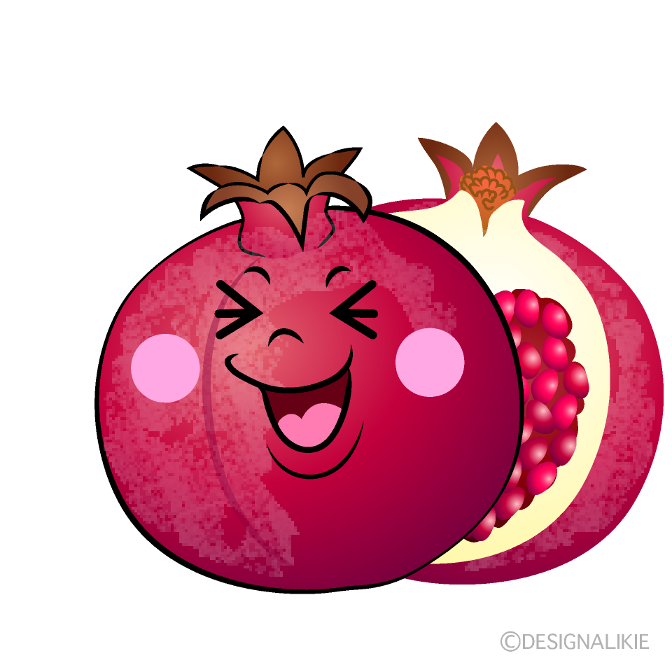 Cute Laughing Pomegranate Clipart