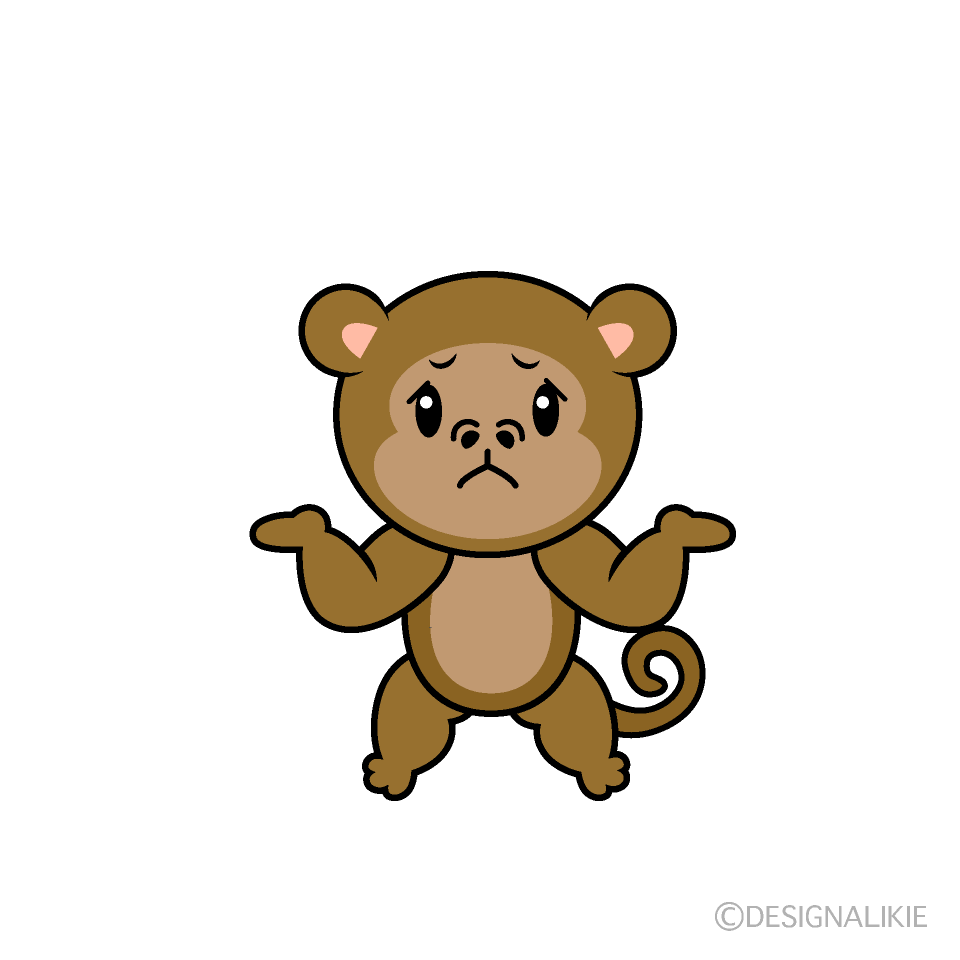 かわいい困るサルイラスト