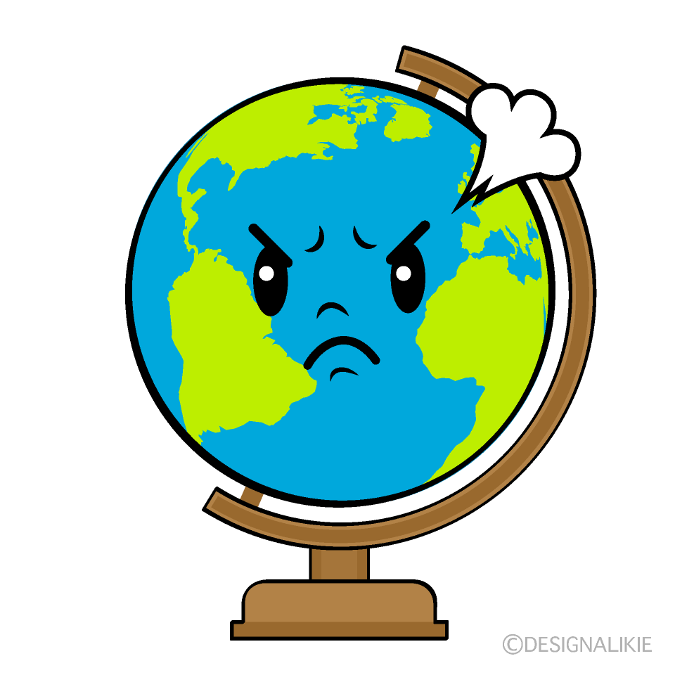 Cute Angry Globe Clipart