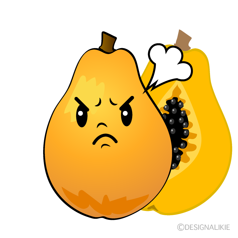 Cute Angry Papaya Clipart