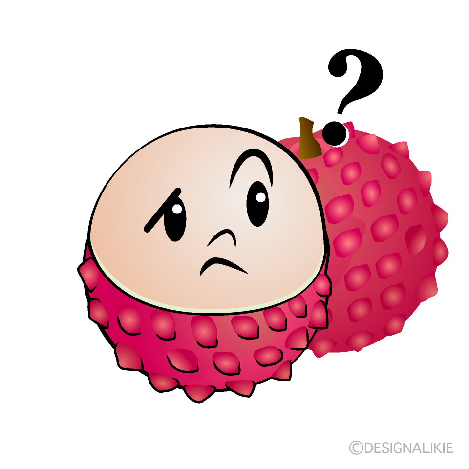 Cute Thinking Lychee Clipart