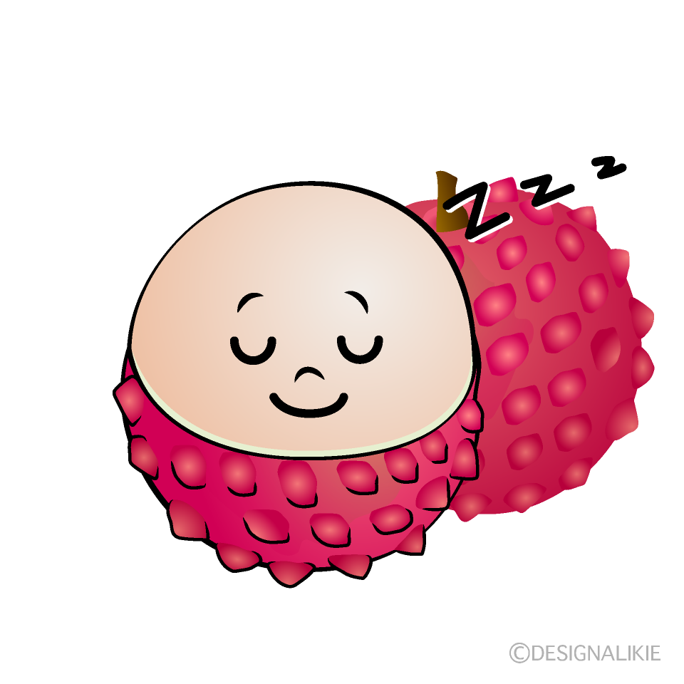 Cute Sleeping Lychee Clipart