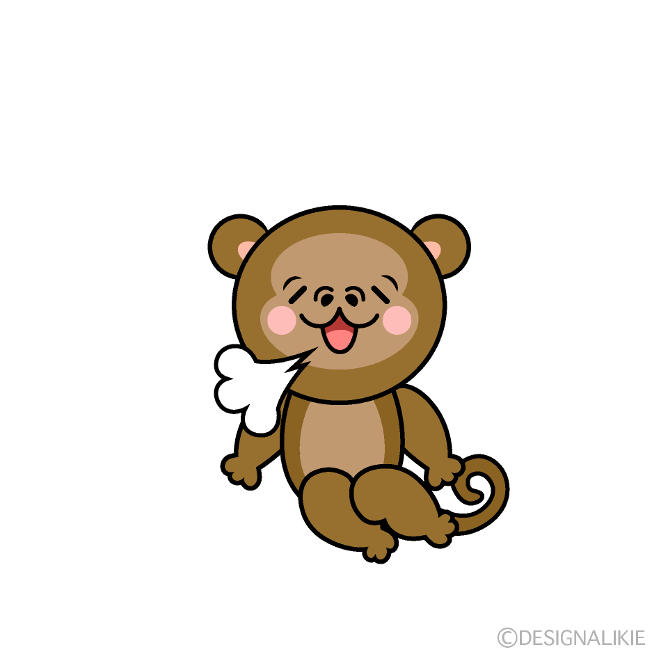 かわいいリラックスしたサルイラスト