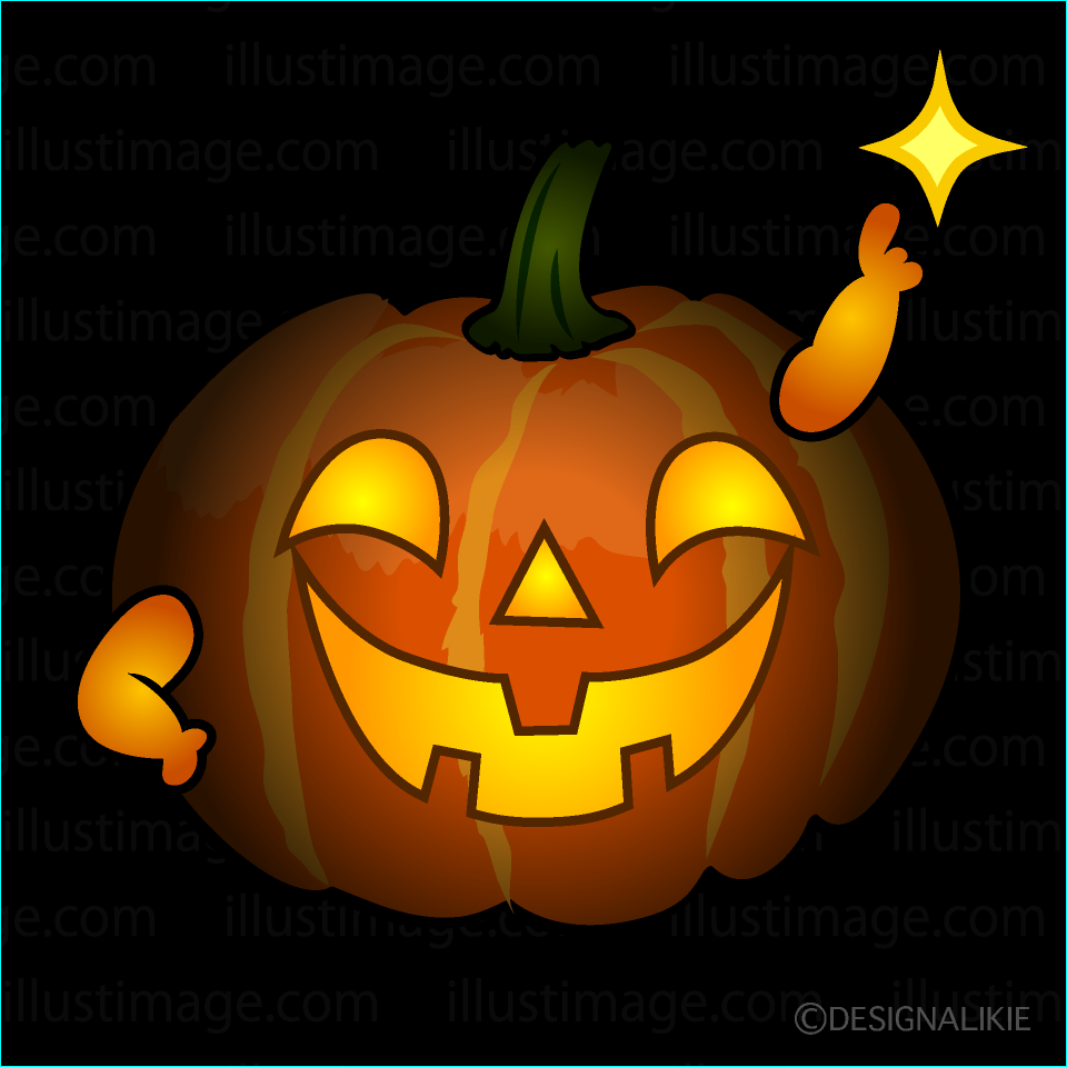 Cute Pointing Night Halloween Pumpkin Clipart