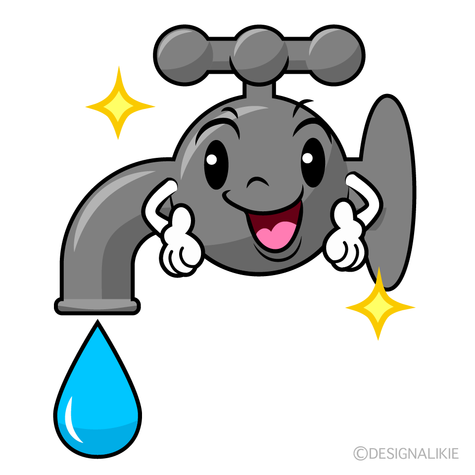 かわいいポーズする水道イラスト