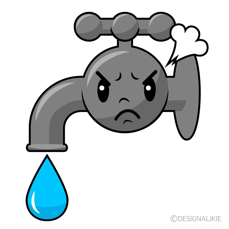 かわいい怒る水道イラスト
