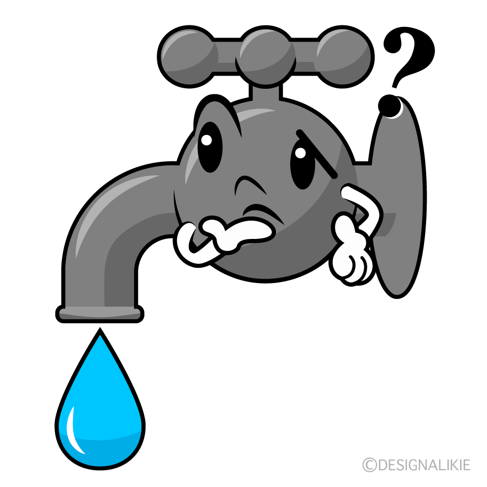かわいい考える水道イラスト