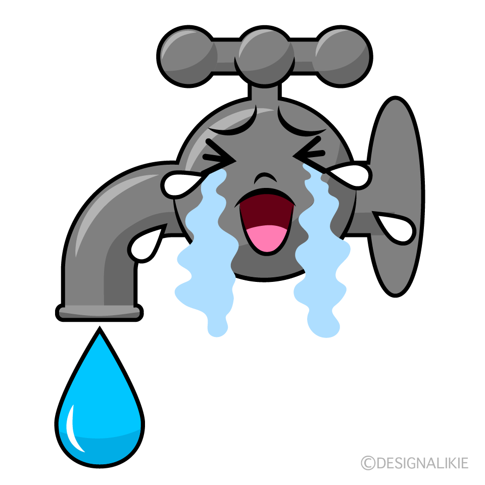 かわいい泣く水道イラスト