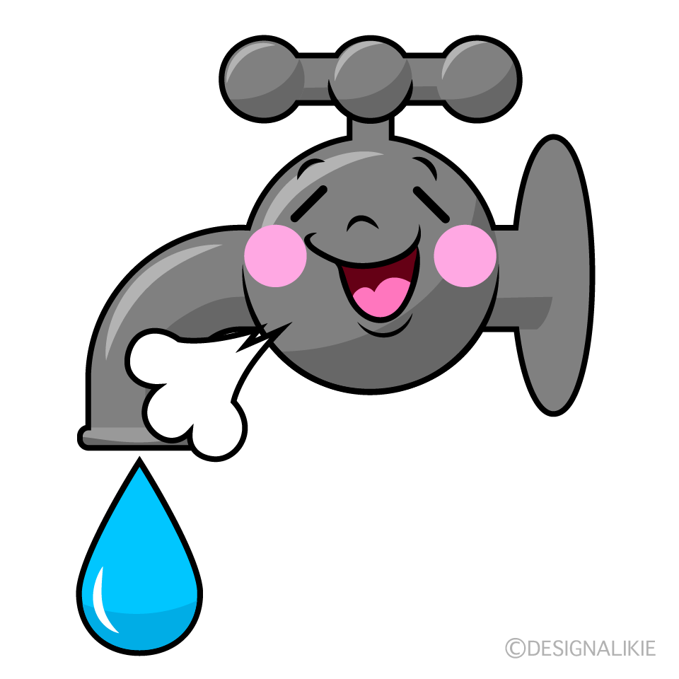 かわいいほっとする水道イラスト