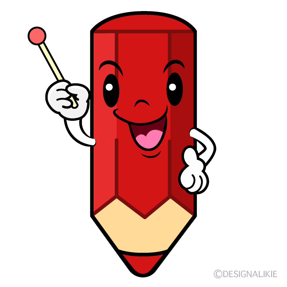 Cute Explaining Red Pencil Clipart