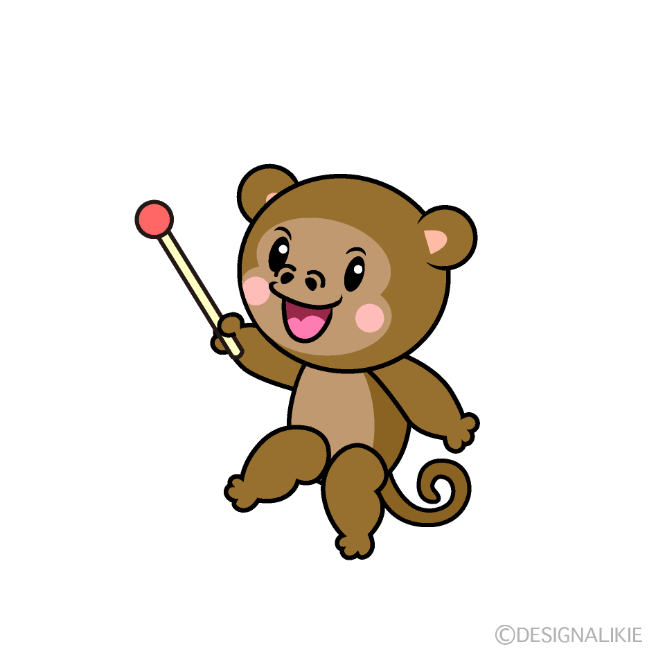 かわいい説明するサルイラスト