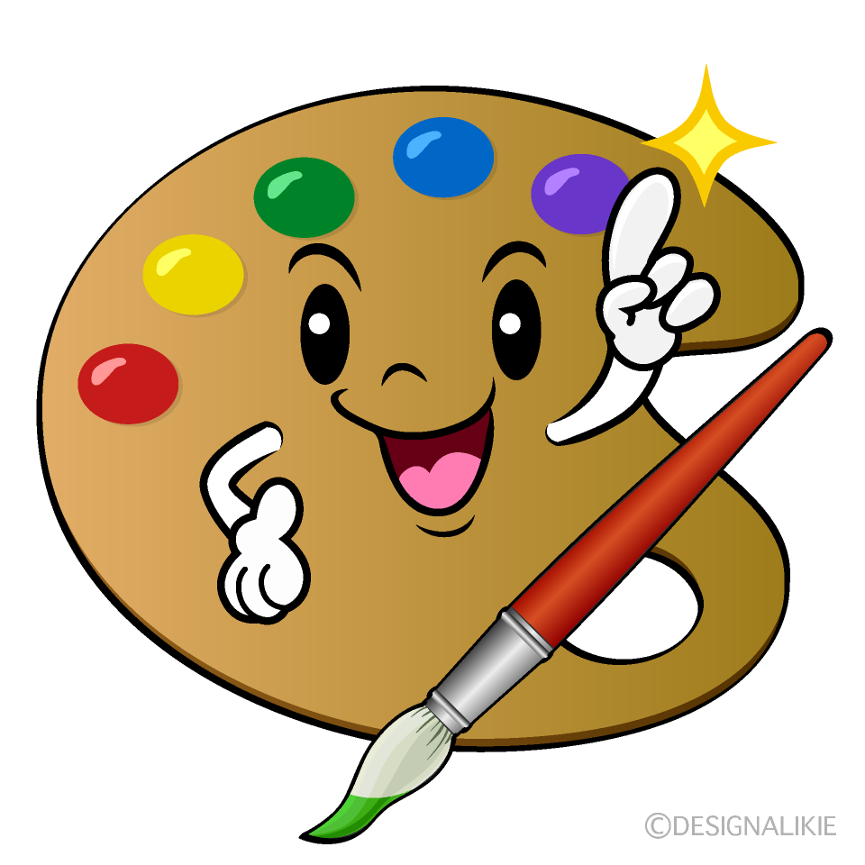 Cute Pointing Art Palette Clipart