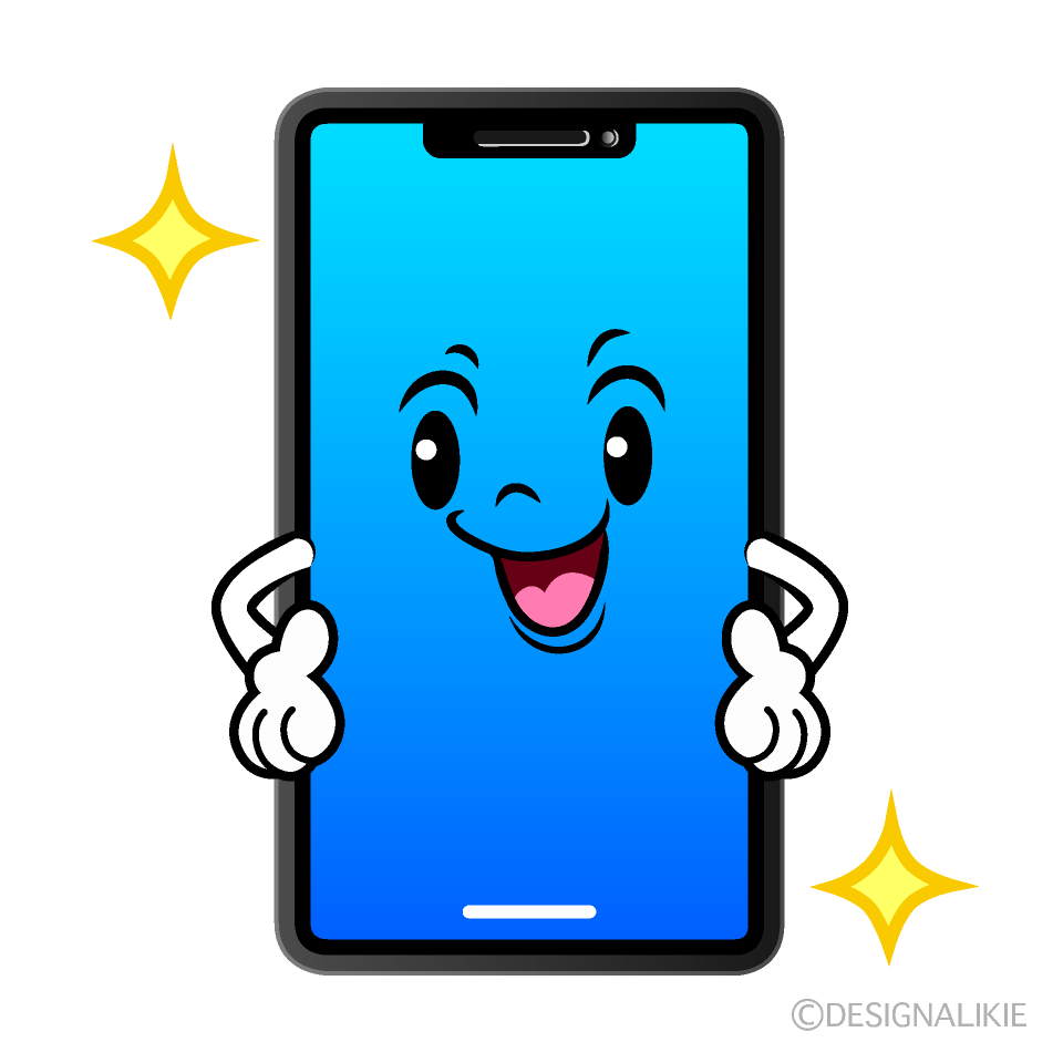 かわいい自信満々なスマホイラスト