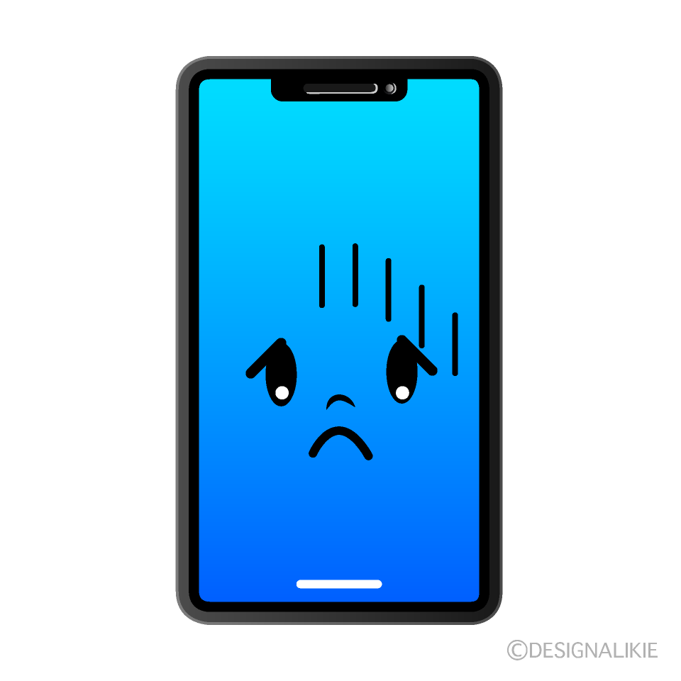かわいい落ち込むスマホイラスト