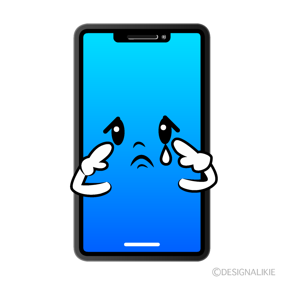 かわいい悲しいスマホイラスト