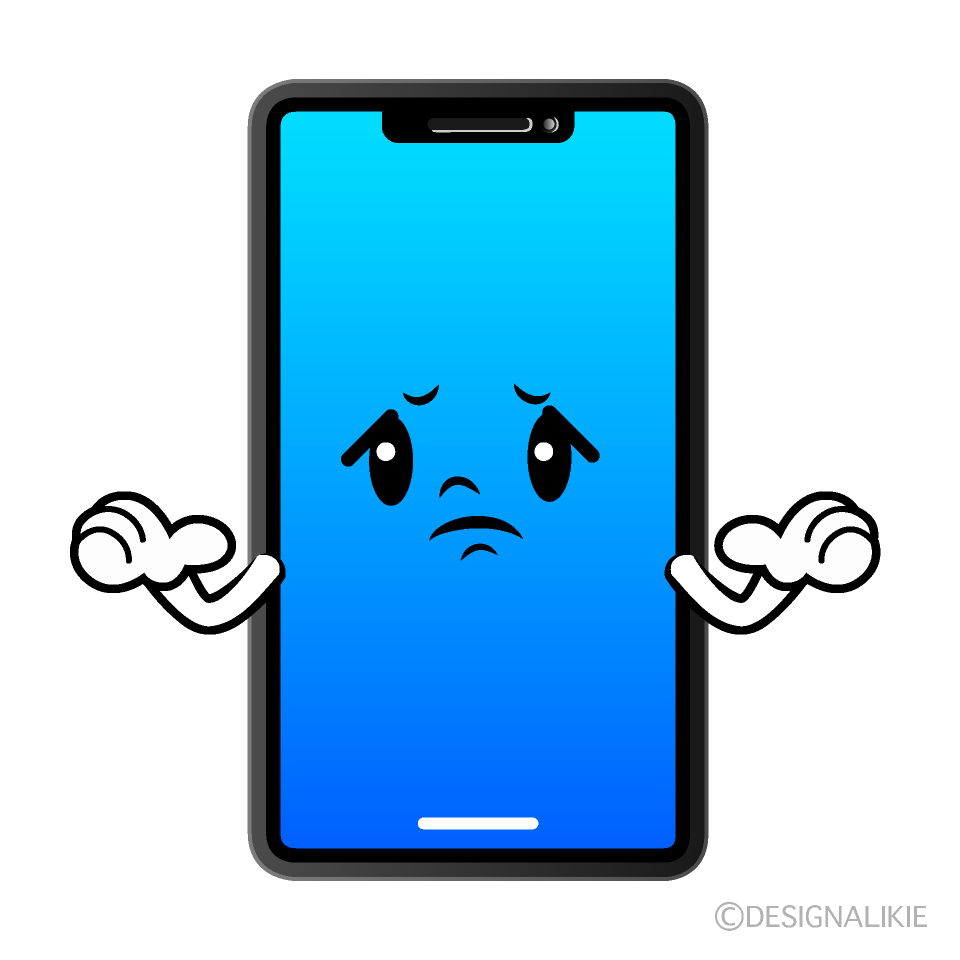 かわいい困るスマホイラスト