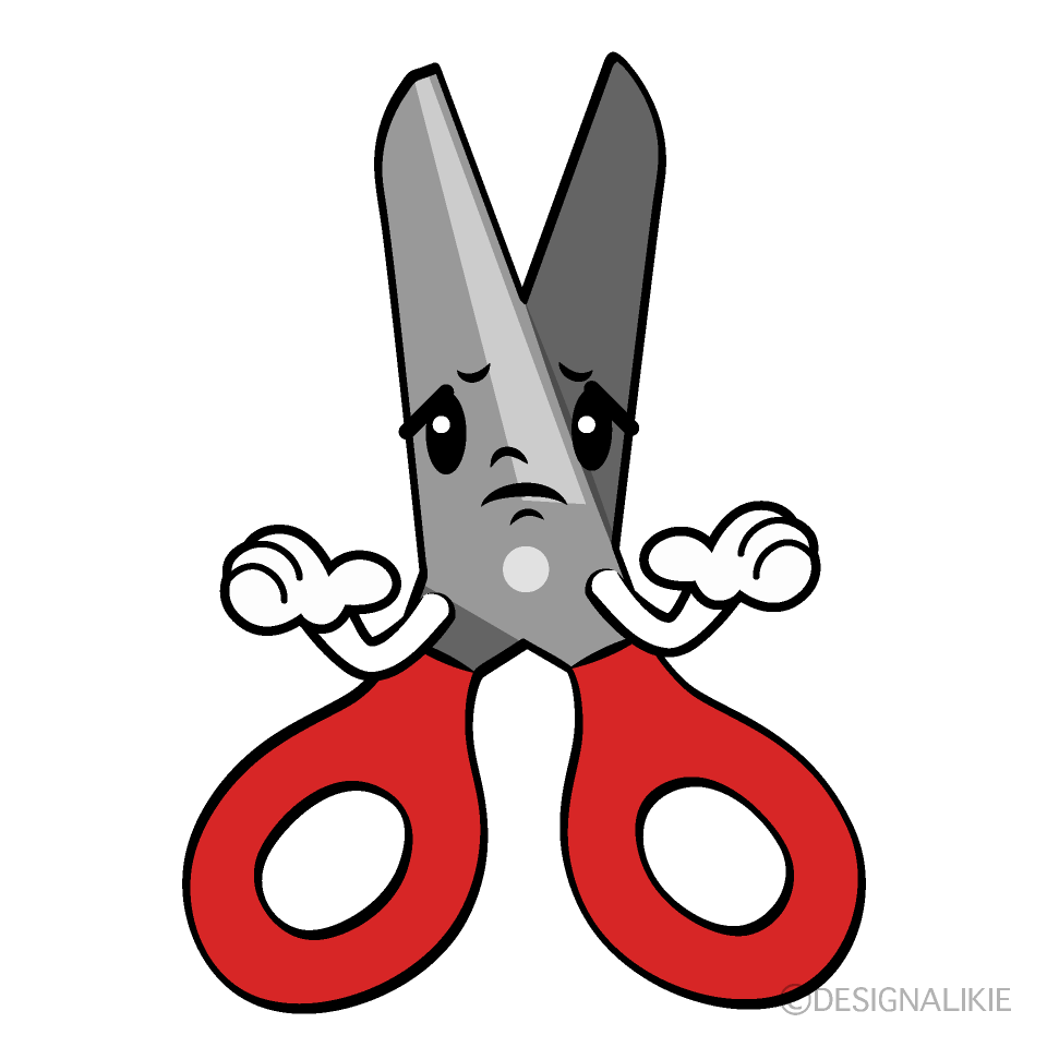 Cute Troubled Scissors Clipart