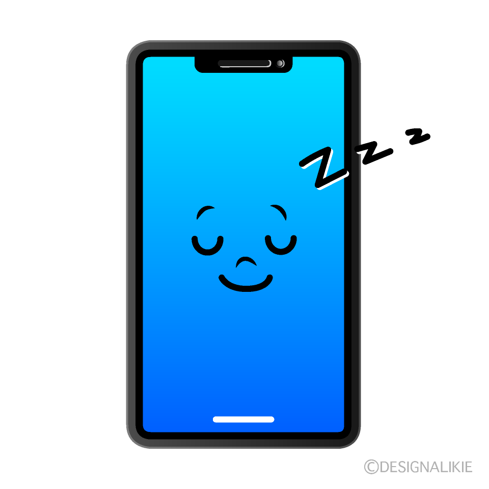 かわいい寝るスマホイラスト