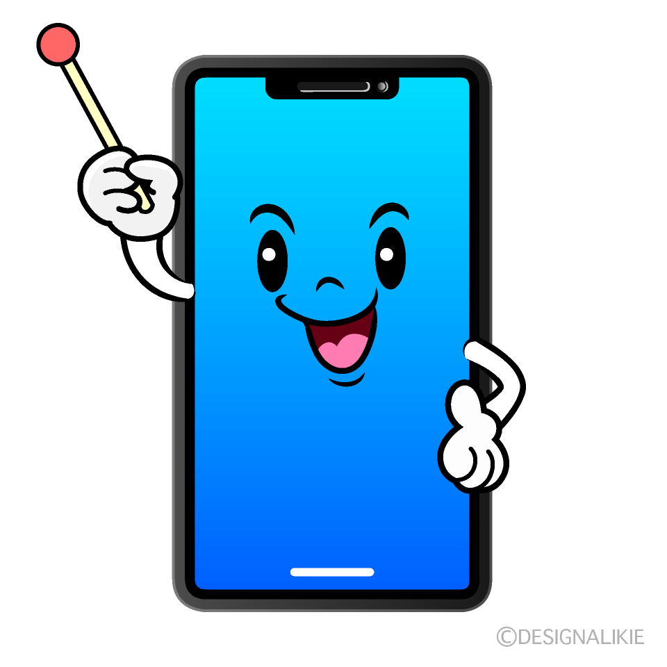 かわいい説明するスマホイラスト