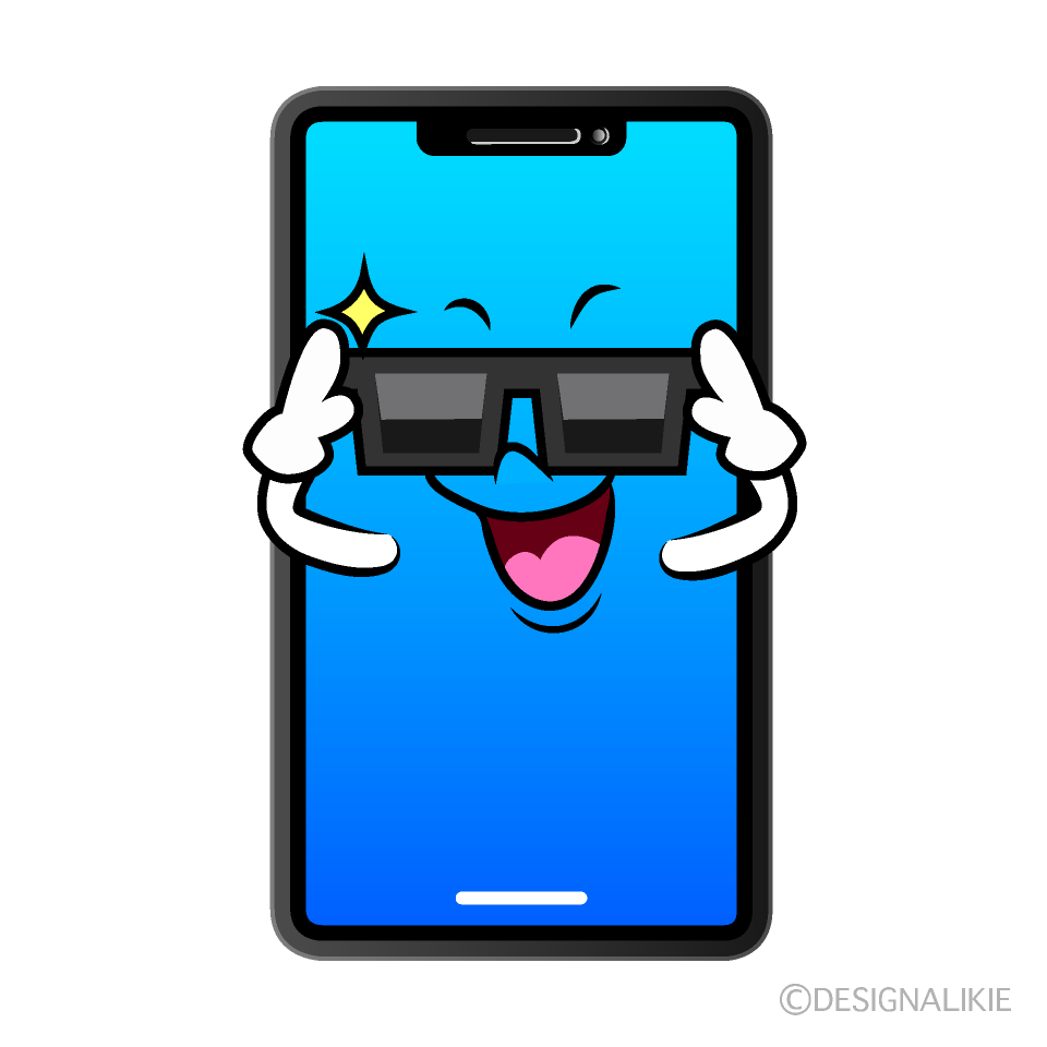 かわいいサングラスのスマホイラスト