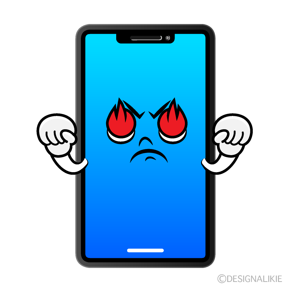 かわいい燃えるスマホイラスト