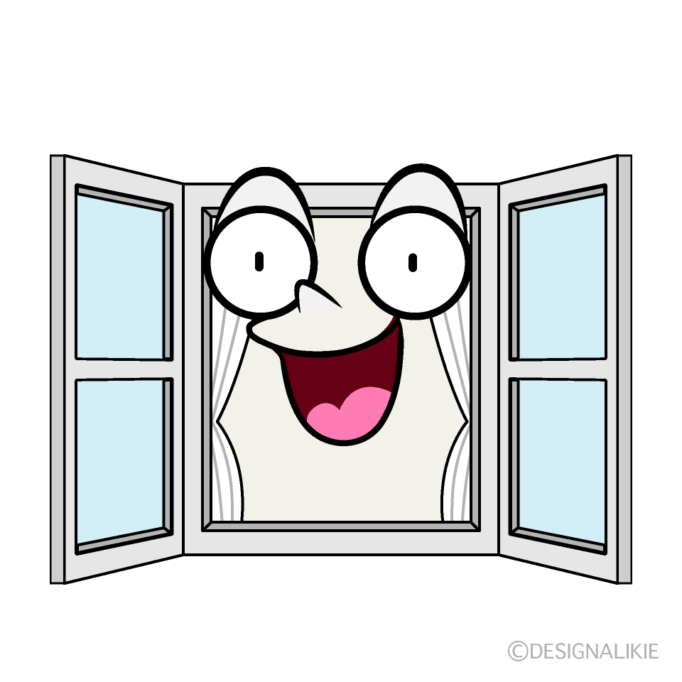 Cute Surprised Window Clipart