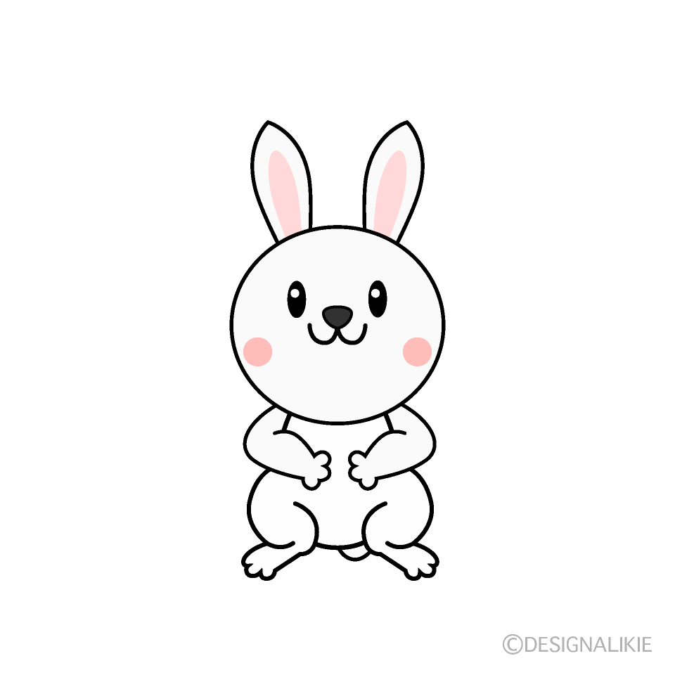 かわいい踊るウサギイラスト