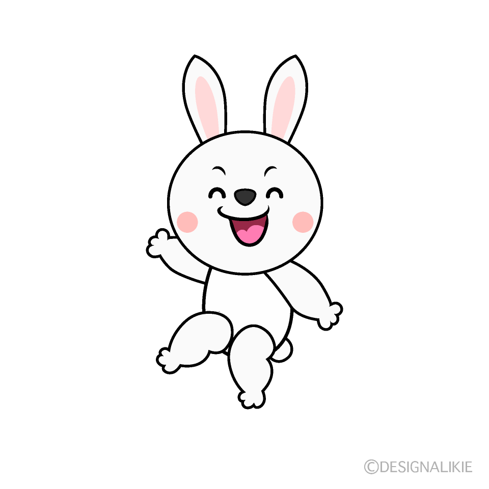 かわいい笑顔のウサギイラスト