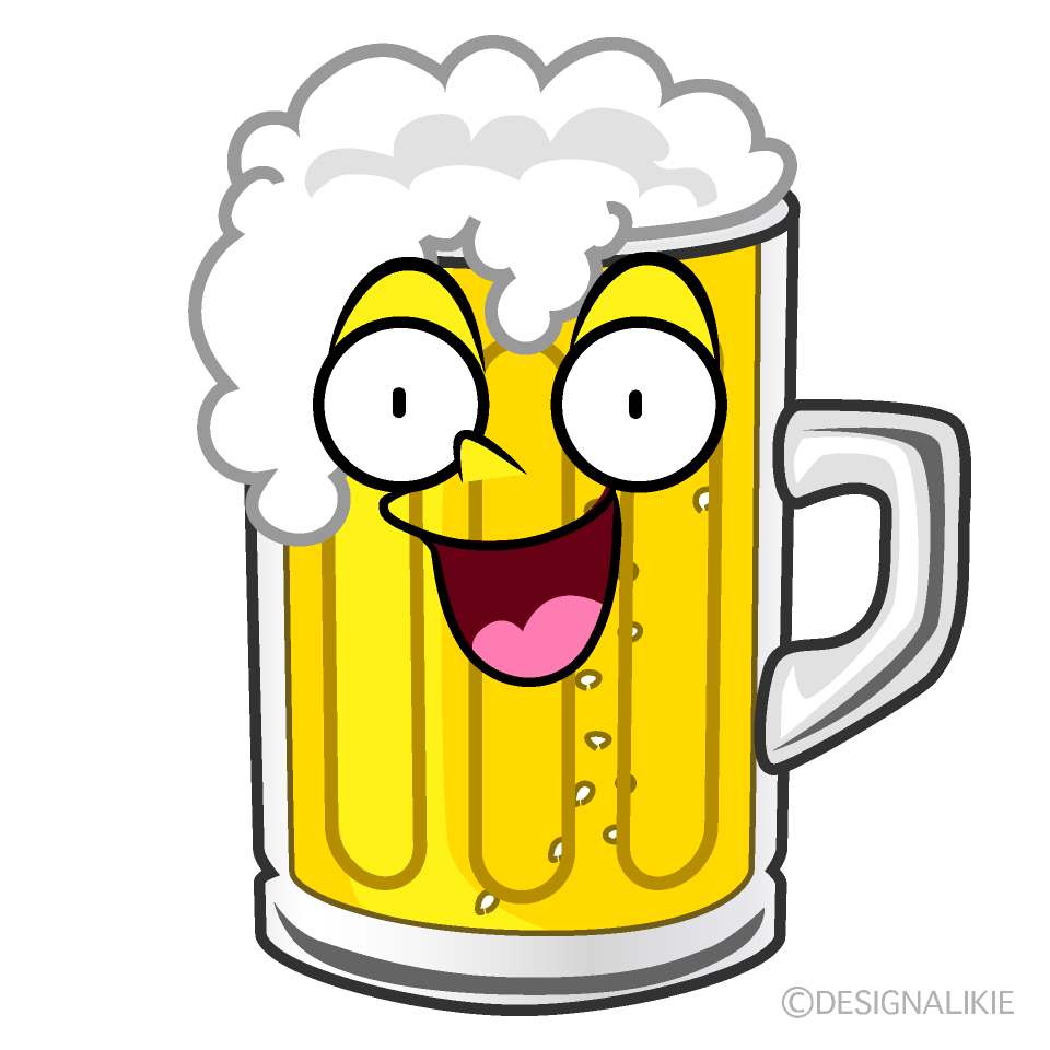 かわいい驚くビールイラスト