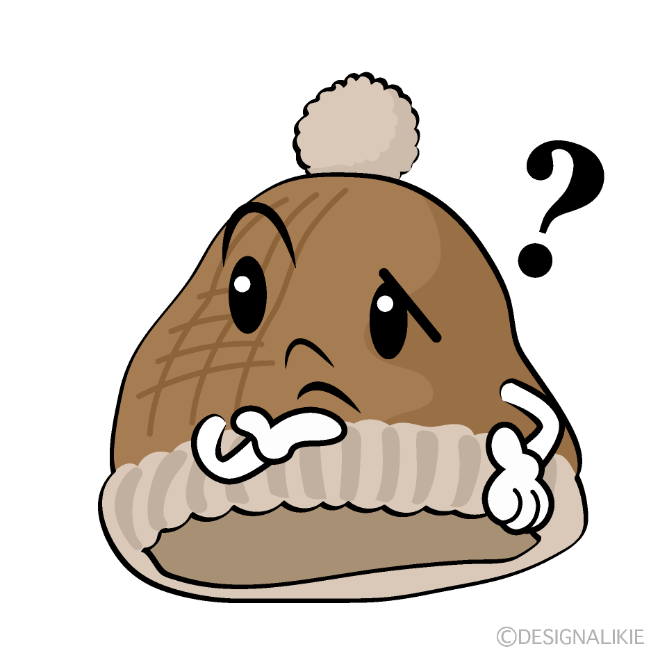 Cute Thinking Knit Hat Clipart