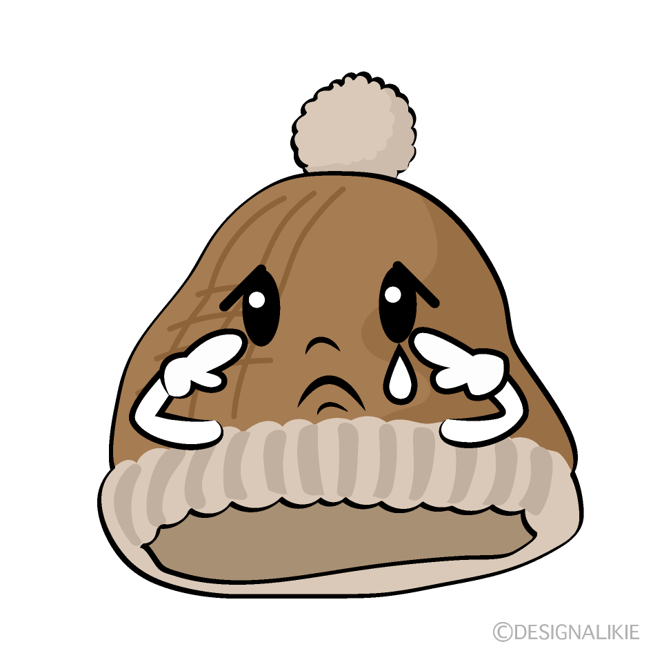 Cute Sad Knit Hat Clipart