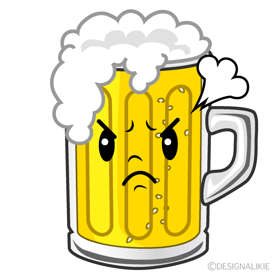 かわいい怒るビールイラスト