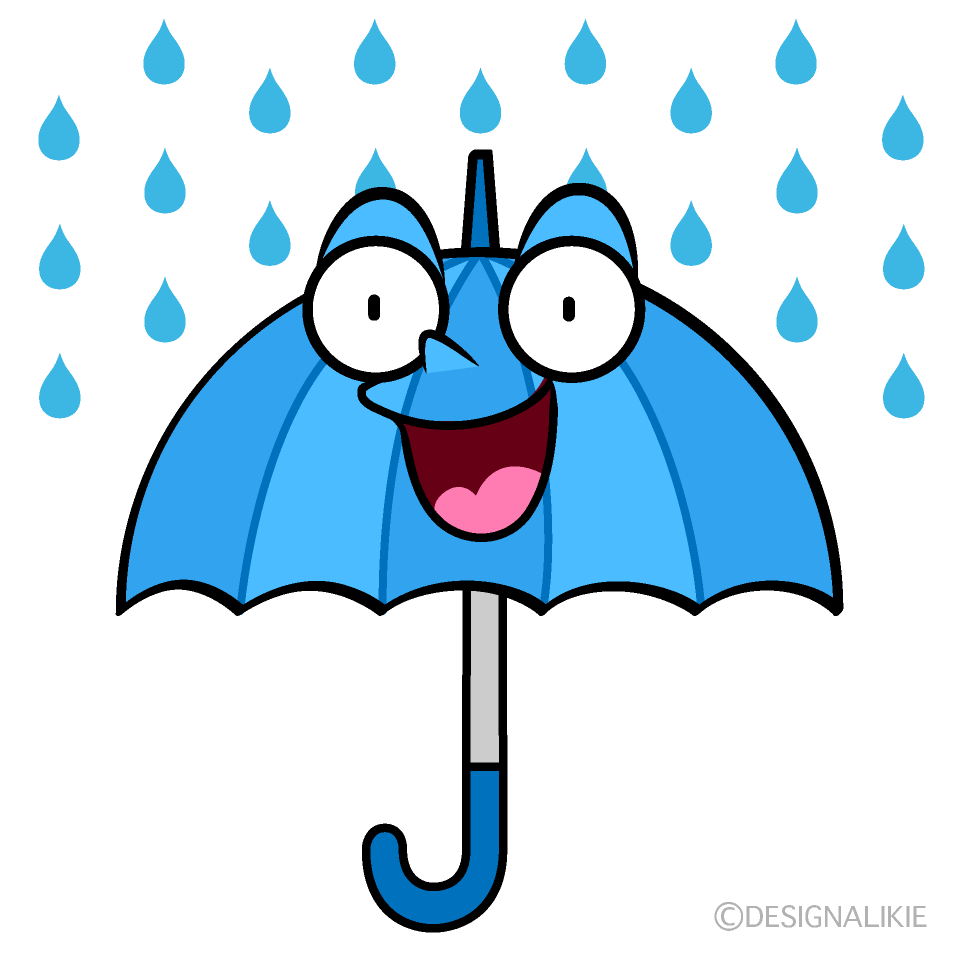 Cute Surprised Umbrella Clipart