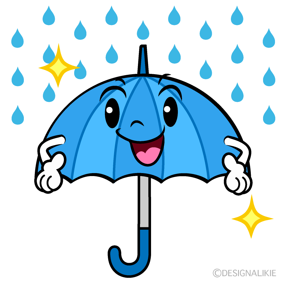 Cute Posing Umbrella Clipart