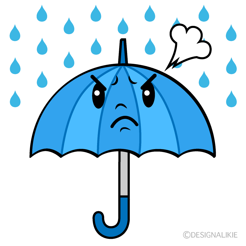 Cute Angry Umbrella Clipart