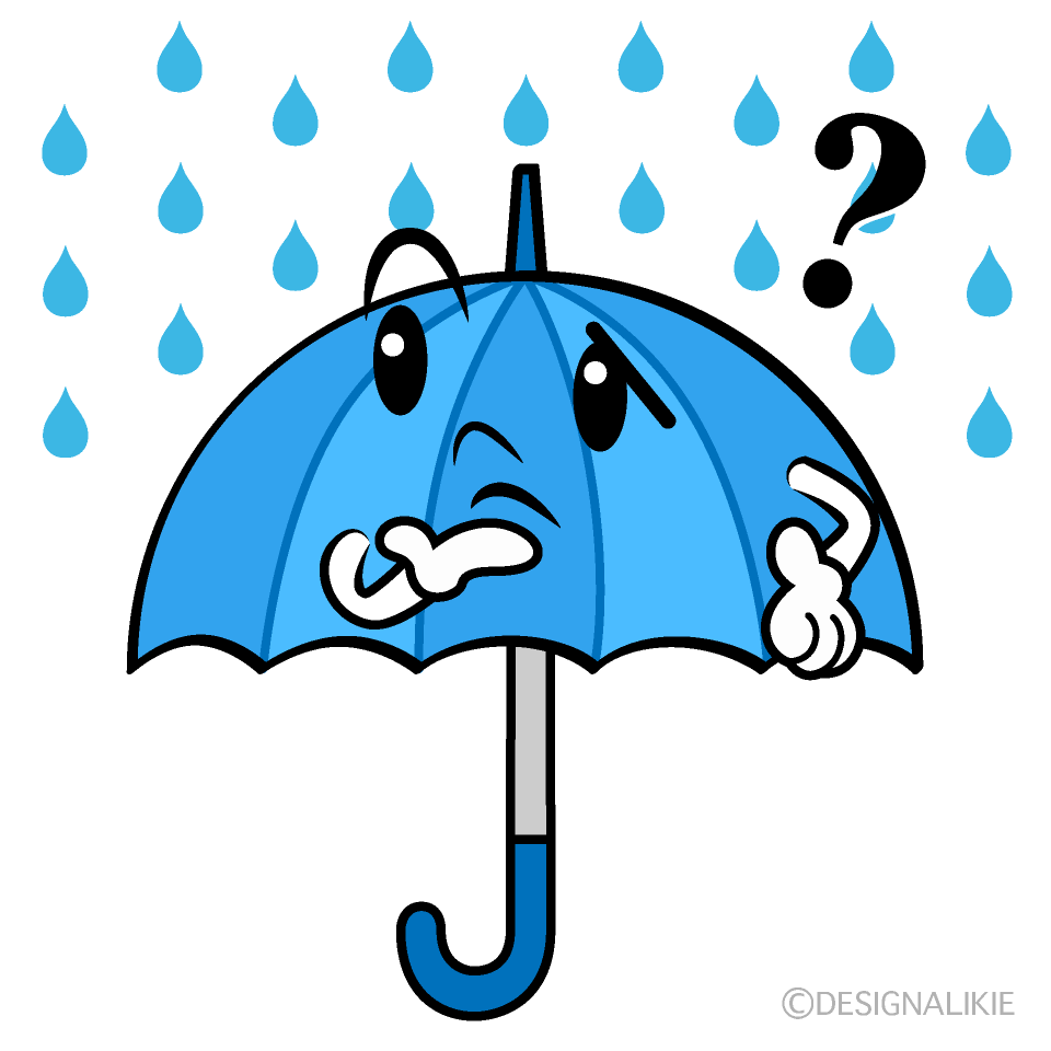 Cute Thinking Umbrella Clipart
