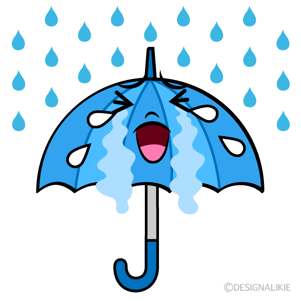 Cute Crying Umbrella Clipart