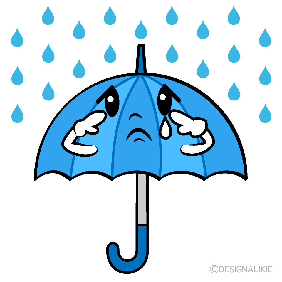 Cute Sad Umbrella Clipart