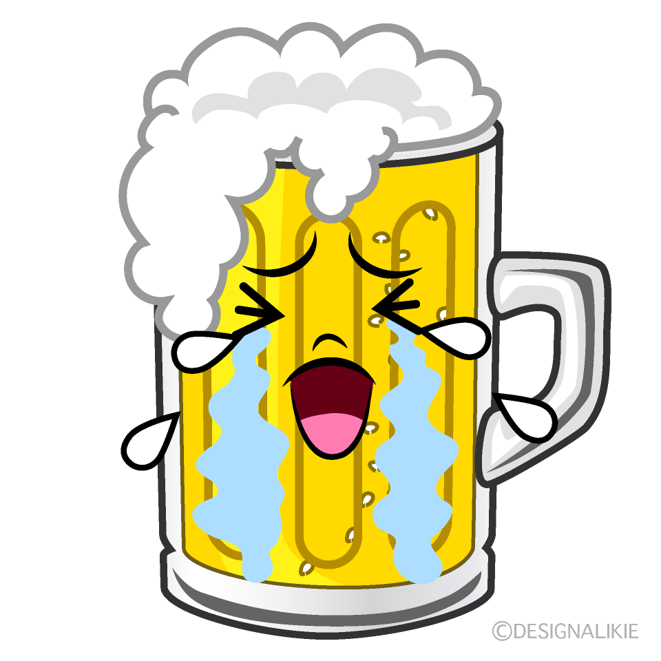 かわいい泣くビールイラスト