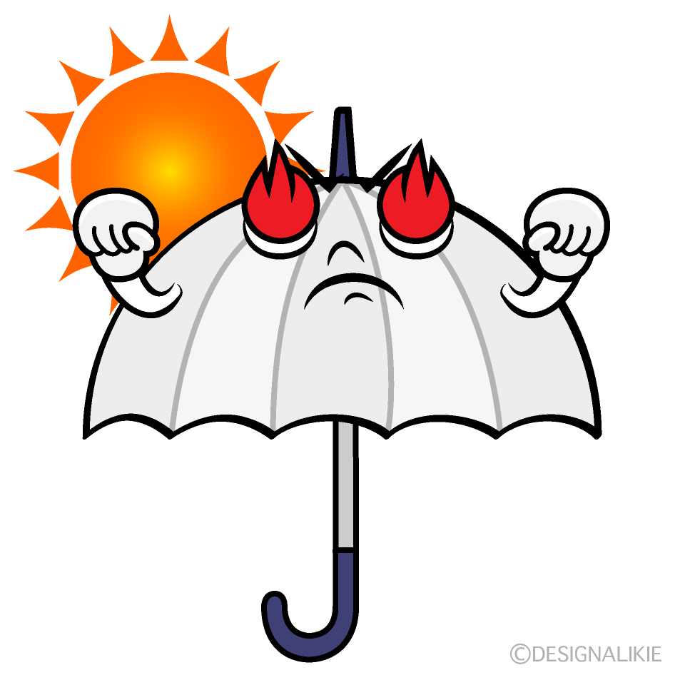 Cute Passionate Sun Umbrella Clipart