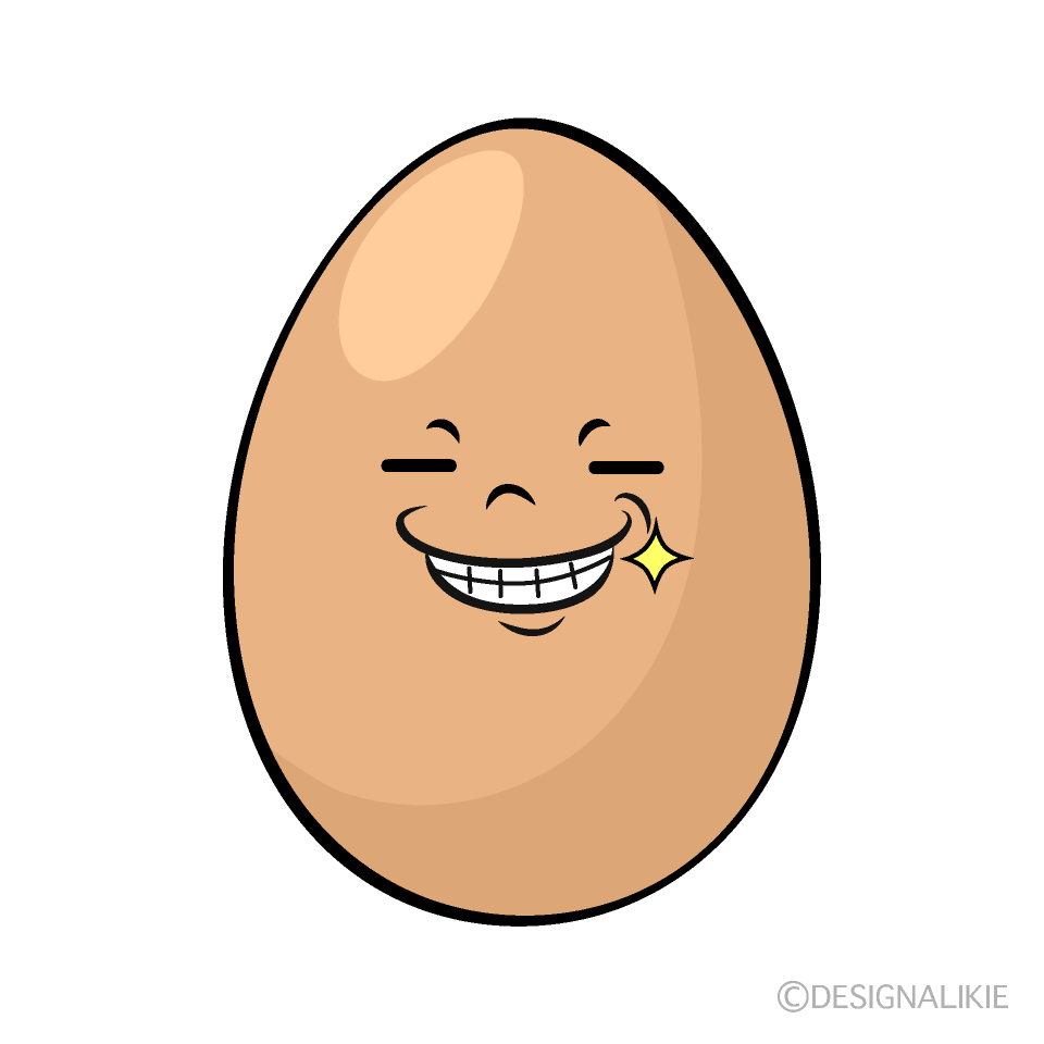Cute Grinning Brown Egg Clipart