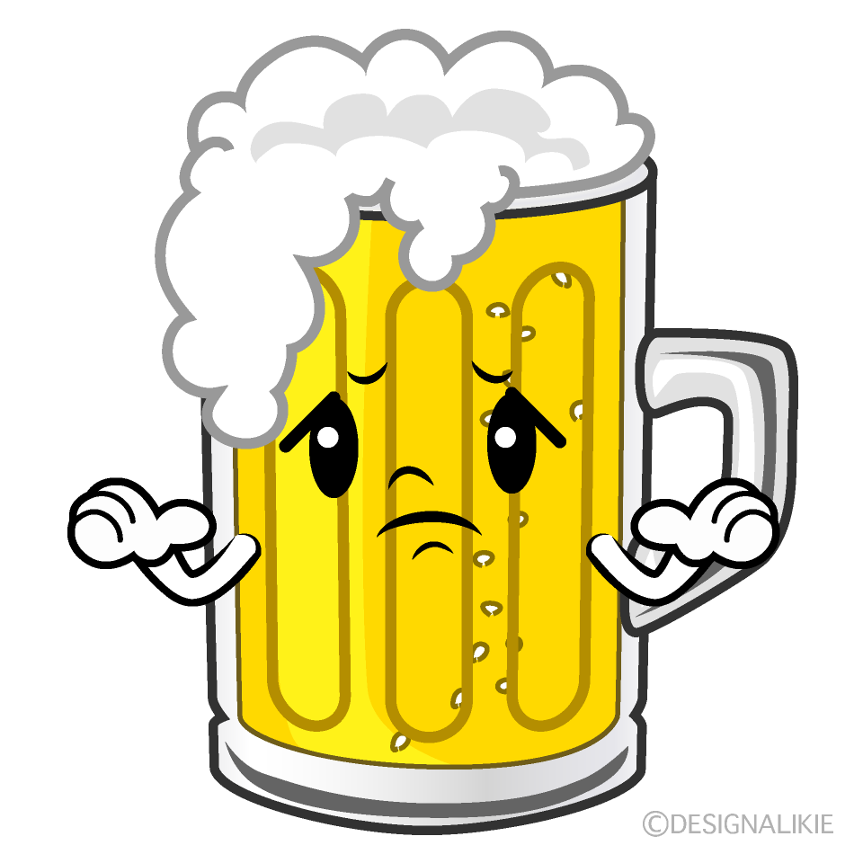 かわいい困るビールイラスト