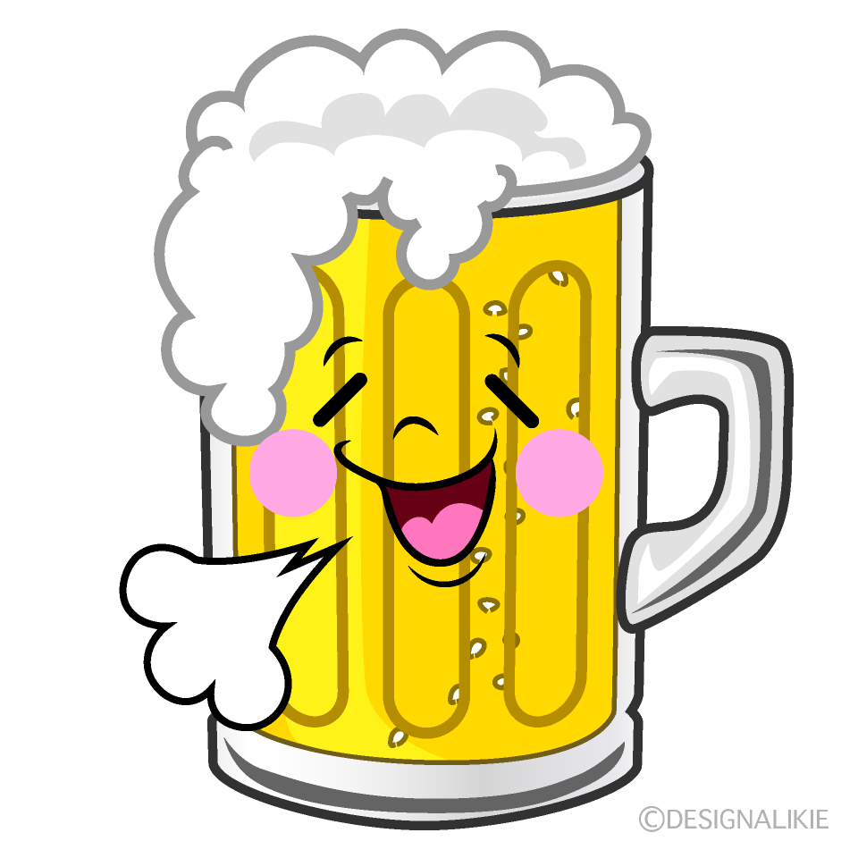 かわいいリラックスするビールイラスト