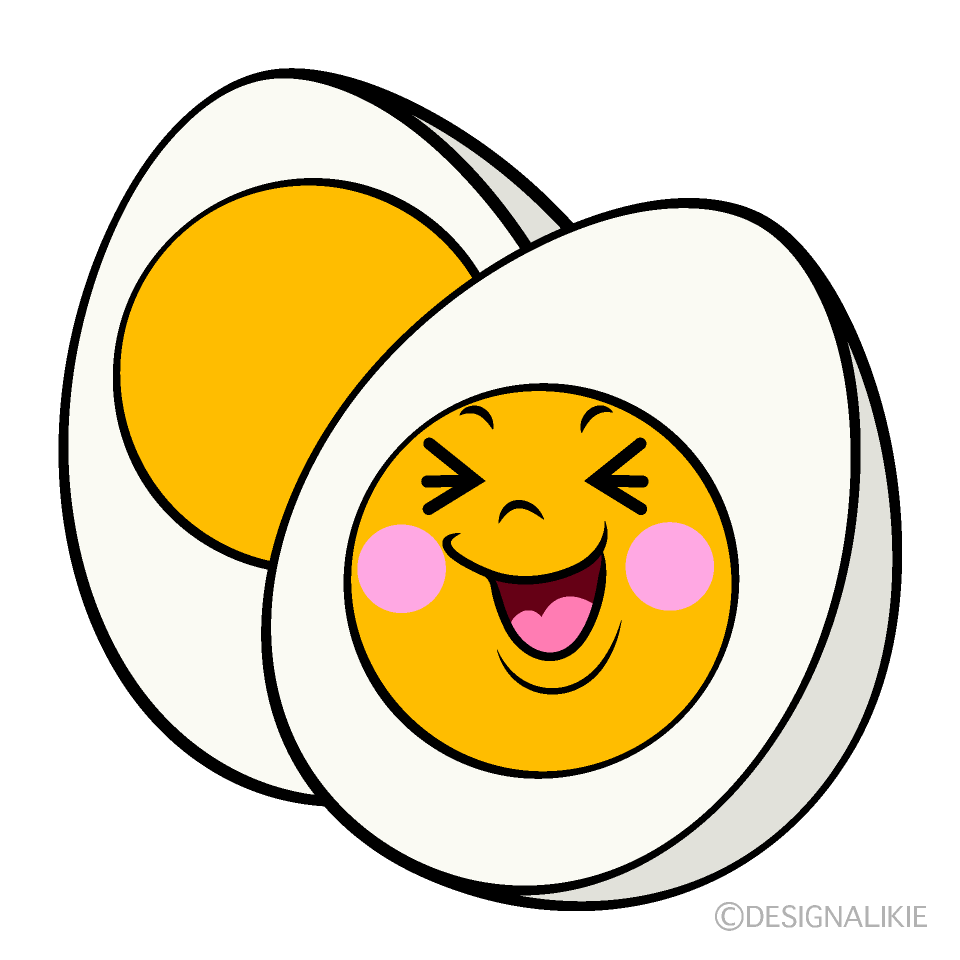 Cute Laughing Boiled Egg Clipart