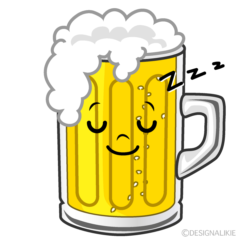 かわいい寝るビールイラスト