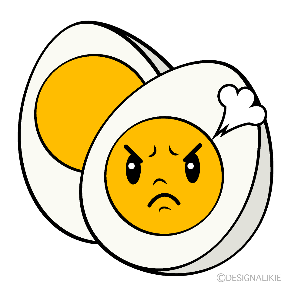 Cute Angry Boiled Egg Clipart